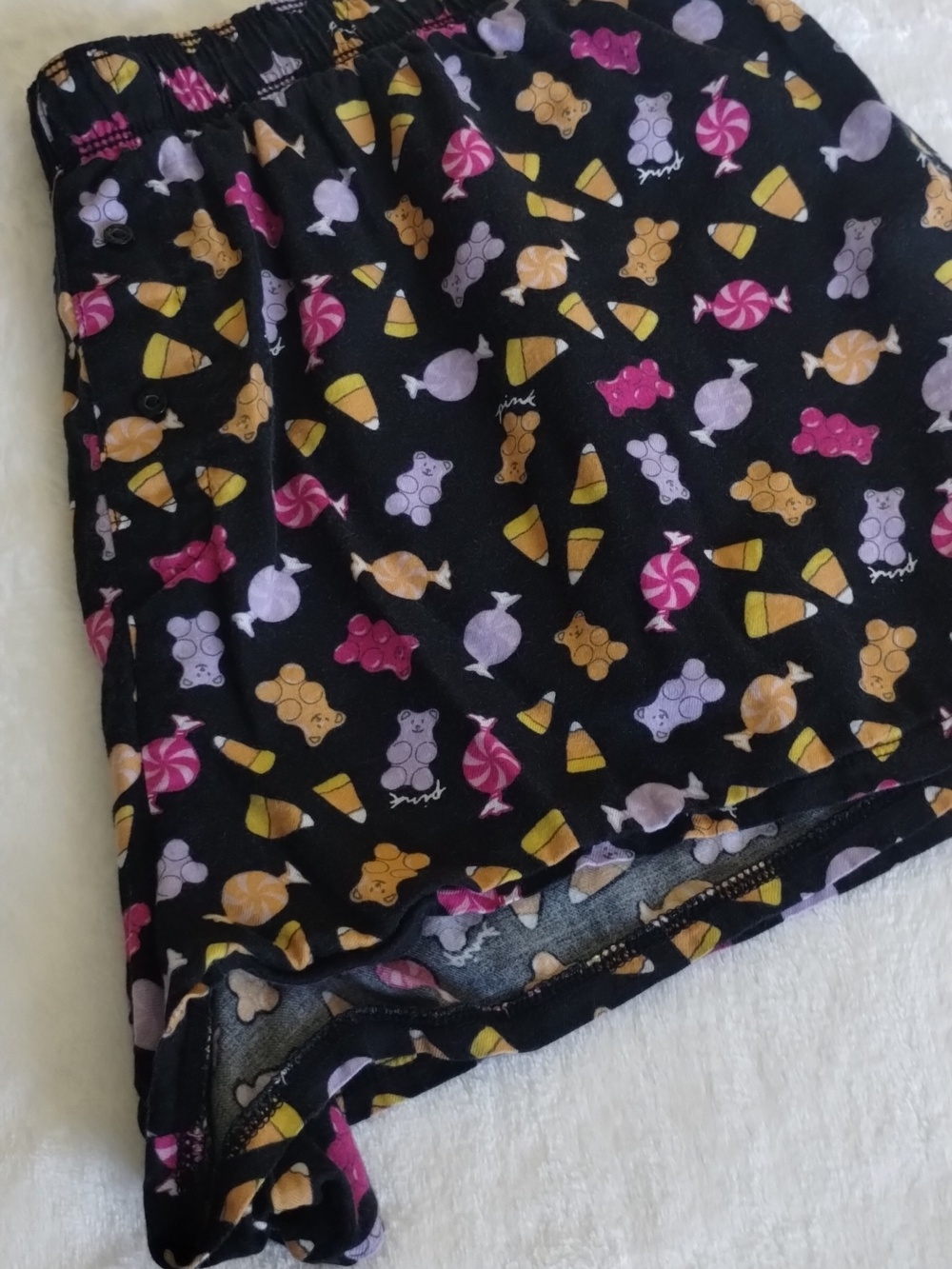 PINK Victoria's Secret Gummy Bear Candy Corn Halloween Print Cotton Boxer Shorts